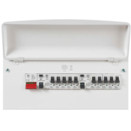 K6551SRPMET 4-WAY METAL CONSUMER UNIT + 63AMP RCD & 1 x MCB