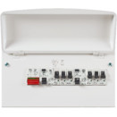K6550SRPMET 4-WAY METAL CONSUMER UNIT + 63AMP RCD & 2 x MCB