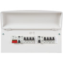 K6550SRPMET 4-WAY METAL CONSUMER UNIT + 63AMP RCD & 2 x MCB