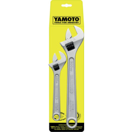 YAMOTO. Adjustable Spanner Set, Chrome Vanadium Steel, Set of 2