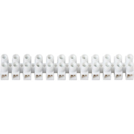 Strip Connectors, White Polypropylene, 5A, (12-Strips, Pk-10)